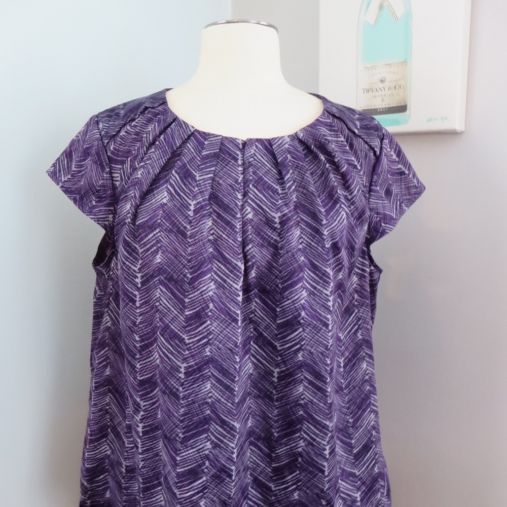 Anne Klein Purple XL Short Sleeve Top